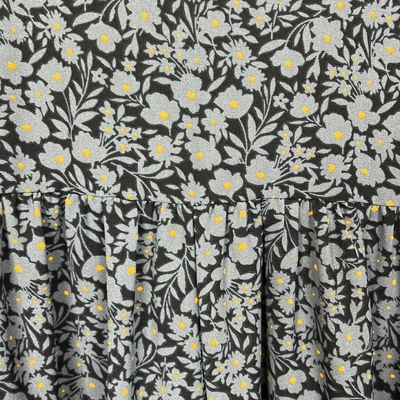 Haptics by Holly Harper Dress S/M Gray/Black Floral Print Mini Prairie Baby Doll - Picture 8 of 12